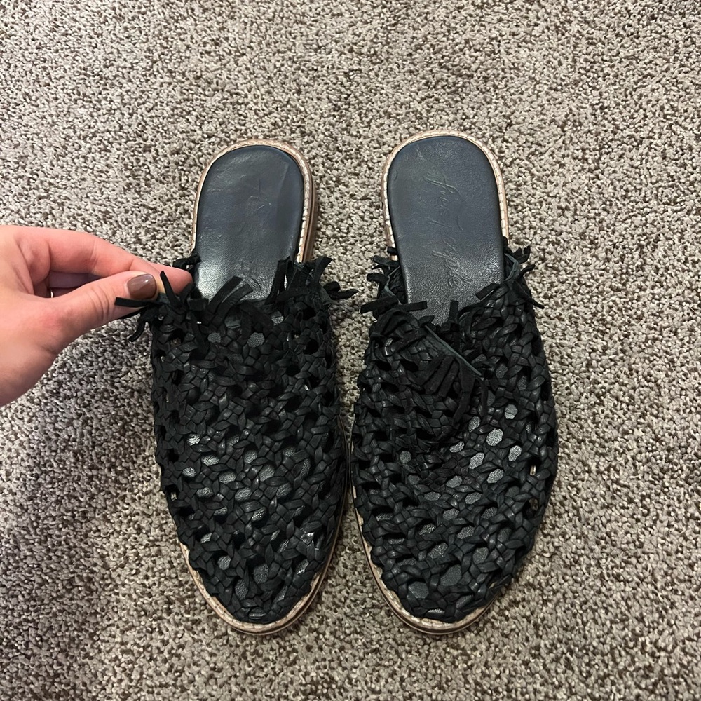 free people black sandals